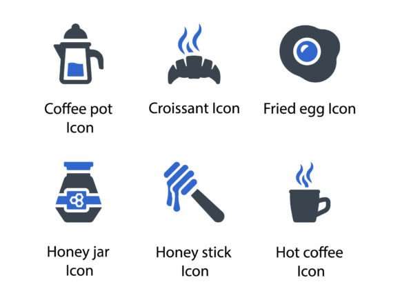 Breakfast Icon Set 3: Graphics & Icons for Crafters