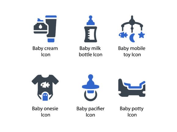 Childhood Baby Icon Set 3: Graphics and Icons for Crafting