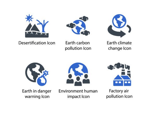 Climate Change Icon Set 2: Graphics and Icons for Real Projects