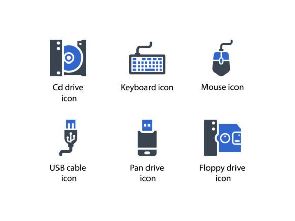 Computer Hardware Icon Set 1: Graphics & Icons for Real Projects