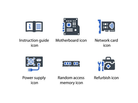 Computer Hardware Icon Set 4: Graphics & Icons for Modern Design