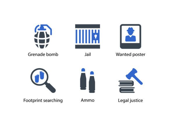 Crime Investigation Icon Set 3: Graphics and Icons for Mystery-Themed Design