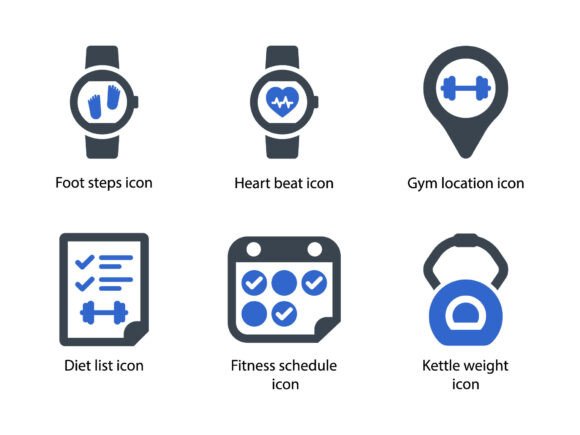 Fitness Gym Icon Set 1: Graphics and Icons for Real Projects