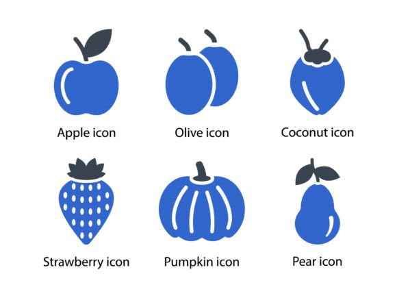 Fruits Icon Set 1: Graphics and Icons for Real Publishing