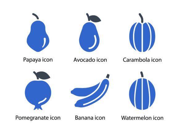 Fruits Icon Set 2: Graphics and Icons for Digital Sellers