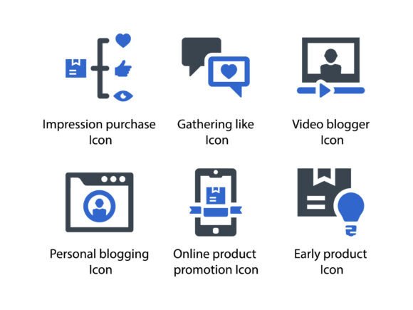Influencers Marketing Icon Set 6: Graphics & Icons for Real Projects