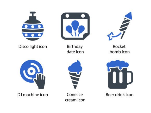Party Celebration Icon Set 4: Graphics & Icons for Local Business