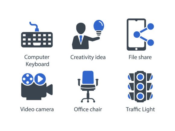 SEO Internet Blue Icon Set 7 Graphics and Icons