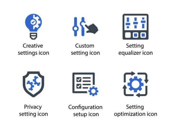 Settings and Options Icon Set 2: Graphics and Icons for Real Projects