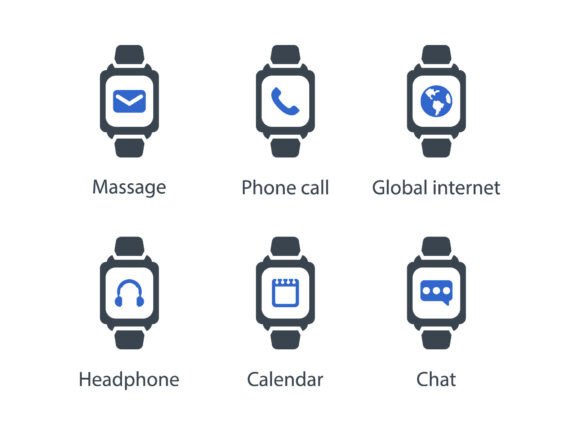 Smart Watch Icon Set 4: Graphics and Icons for Modern Design